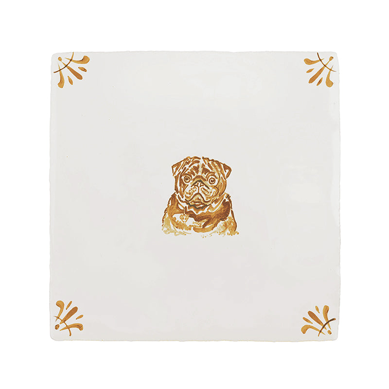 Watson the Pug Delft Tile