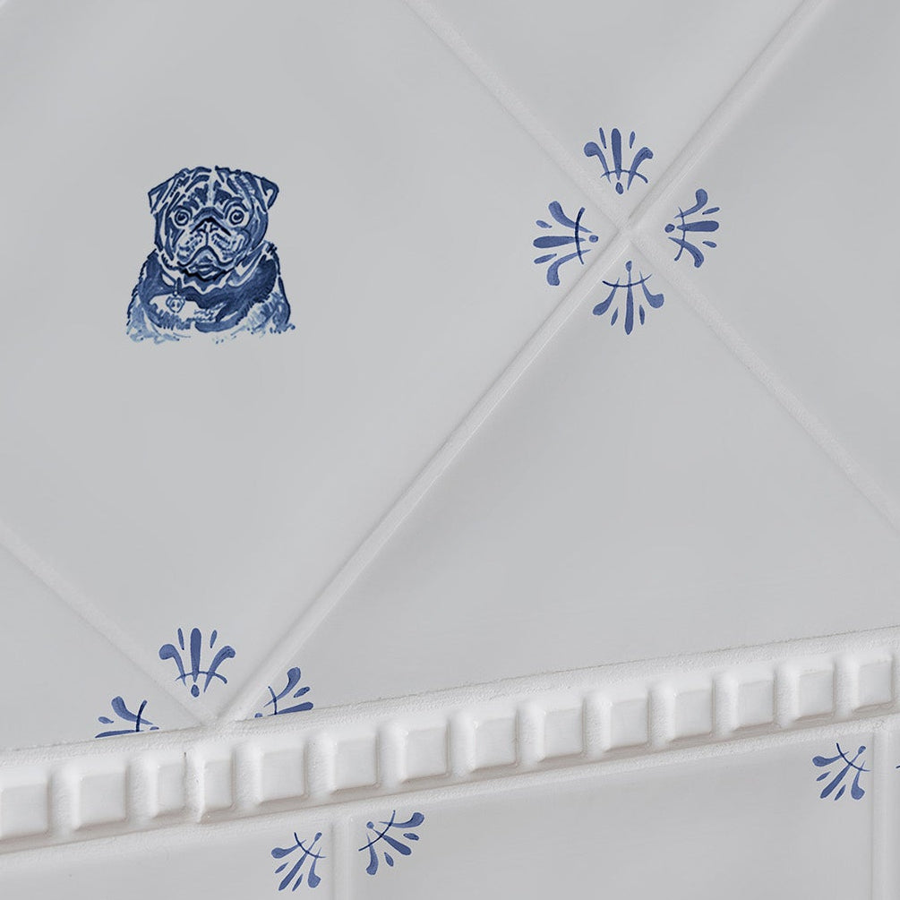 Watson the Pug Delft Tile