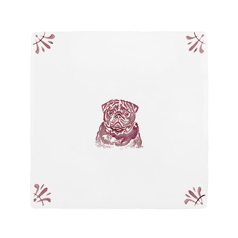Watson the Pug Delft Tile