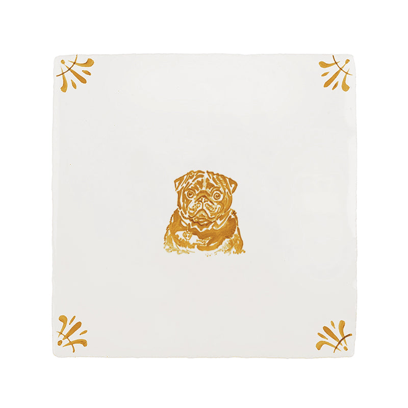 Watson the Pug Delft Tile