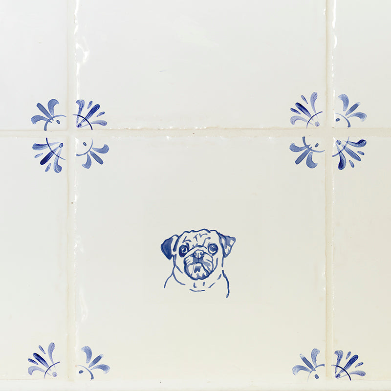 Watson the Pug Delft Tile