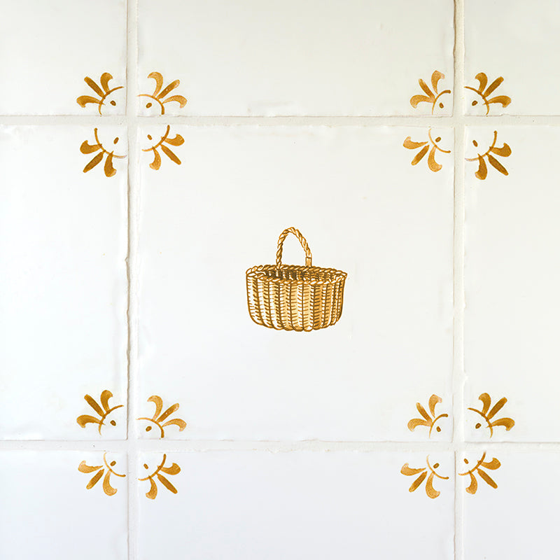 Wicker Basket Delft Tile