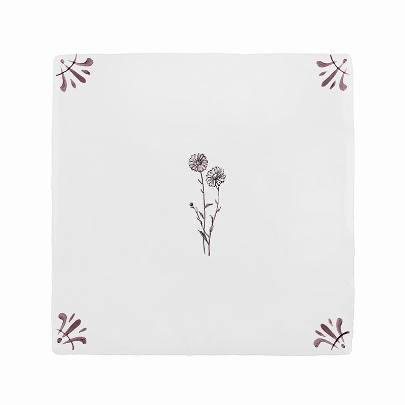 Wild Daisy Delft Tile