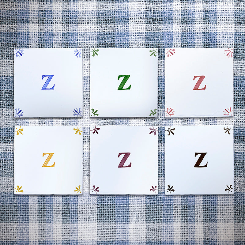 Alphabet Z Delft Tile