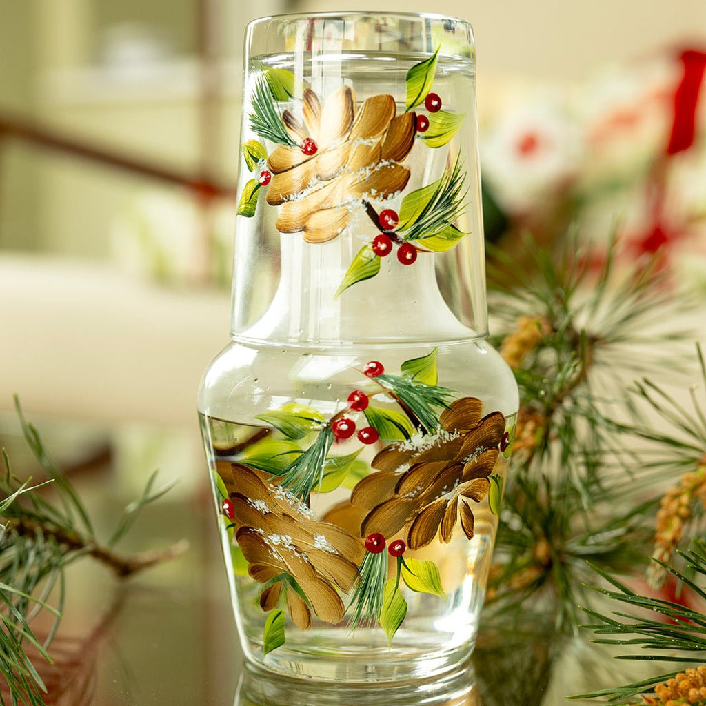 Pine Cone Carafe and Tumbler