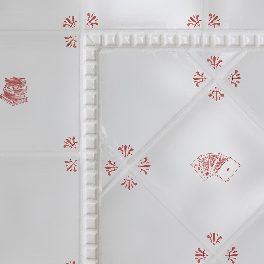 Stacked Books Delft Tile