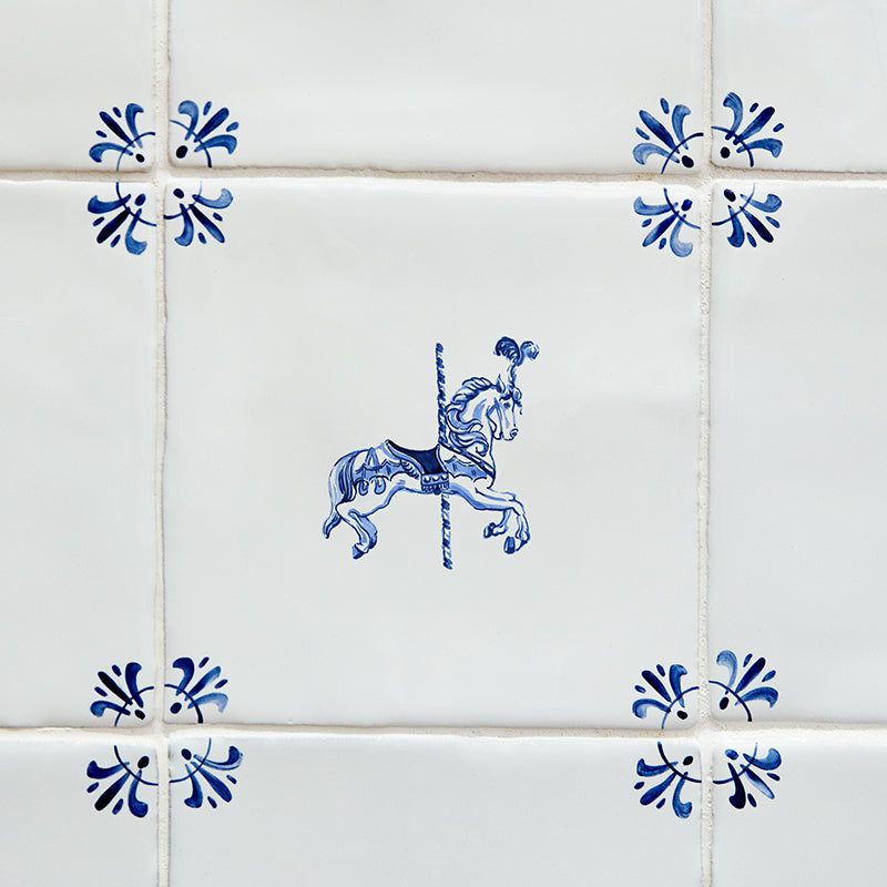 Carousel Horse Delft Tile