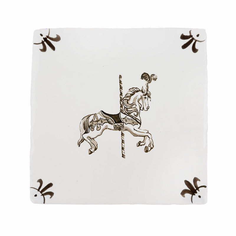 Carousel Horse Delft Tile