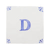 End of Line, Alphabet D Delft Tile, Blue