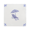 Sun Lounger and Parasol Delft Tile