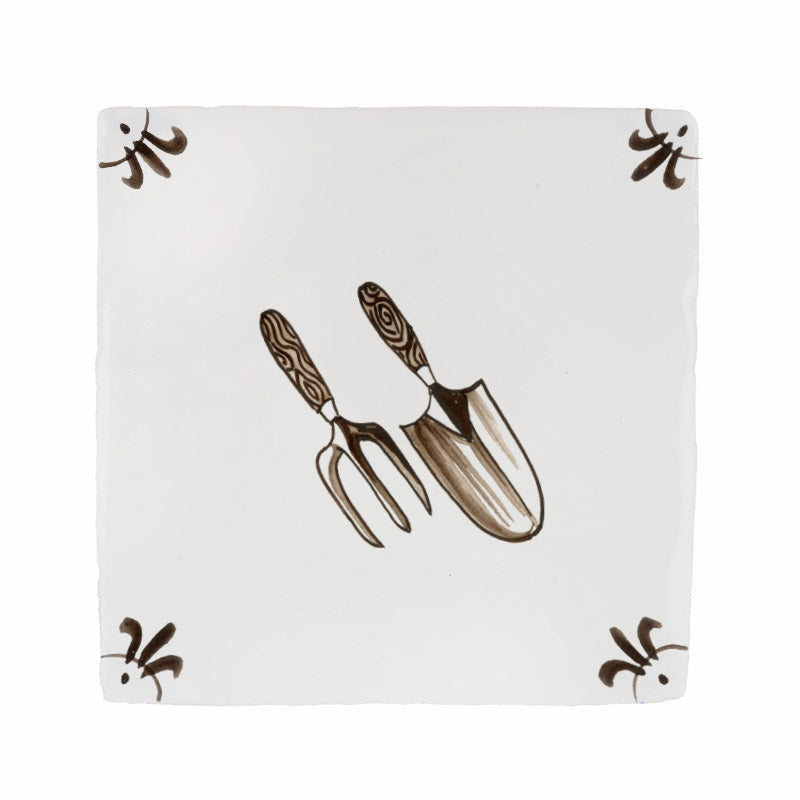 Gardening Tools Delft Tile