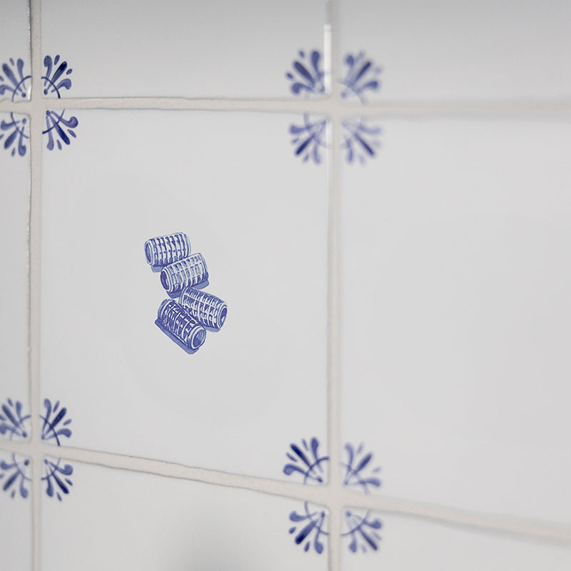 Hair Curlers Delft Tile