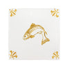 End of Line, Beauly Salmon Delft Tile, Mustard