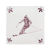 Skier Delft Tile