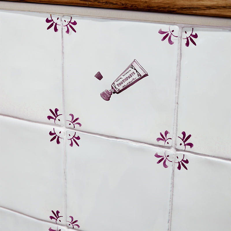 Toothpaste Delft Tile