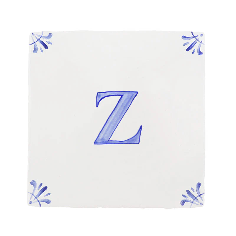 End of Line, Alphabet Z Delft Tile, Blue