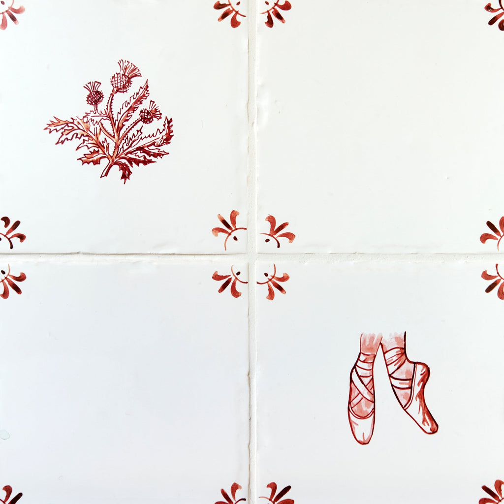 Thistles Delft Tile