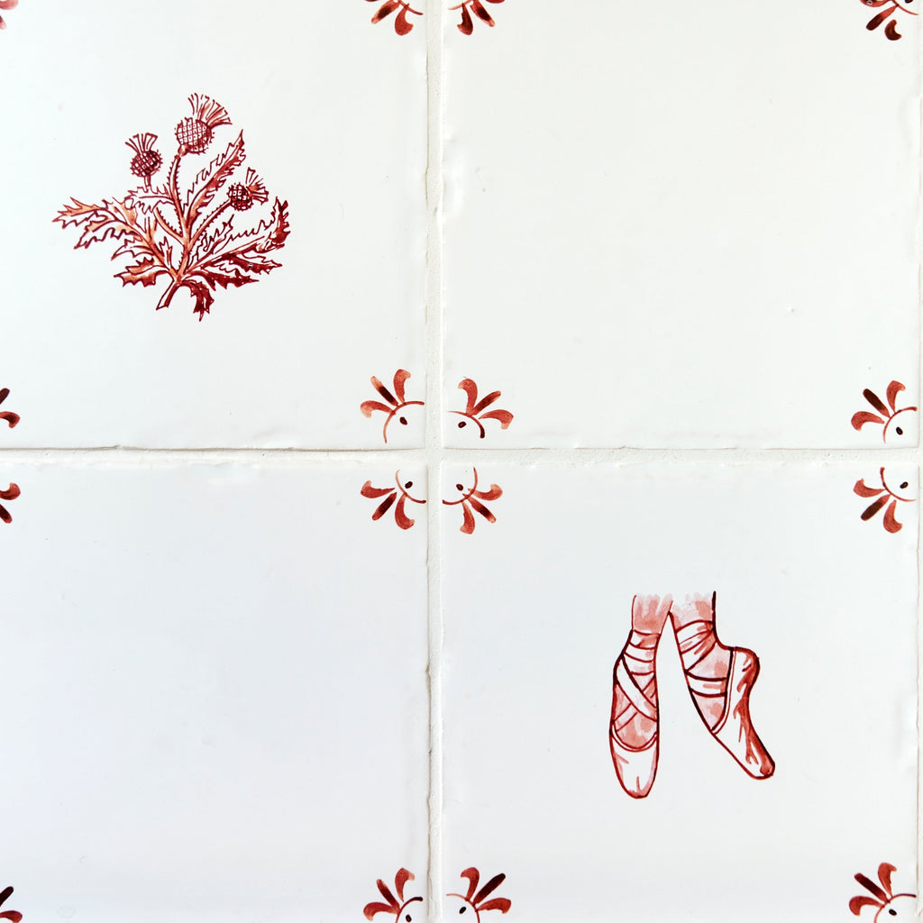 Ballet Pointe Shoes Delft Tile