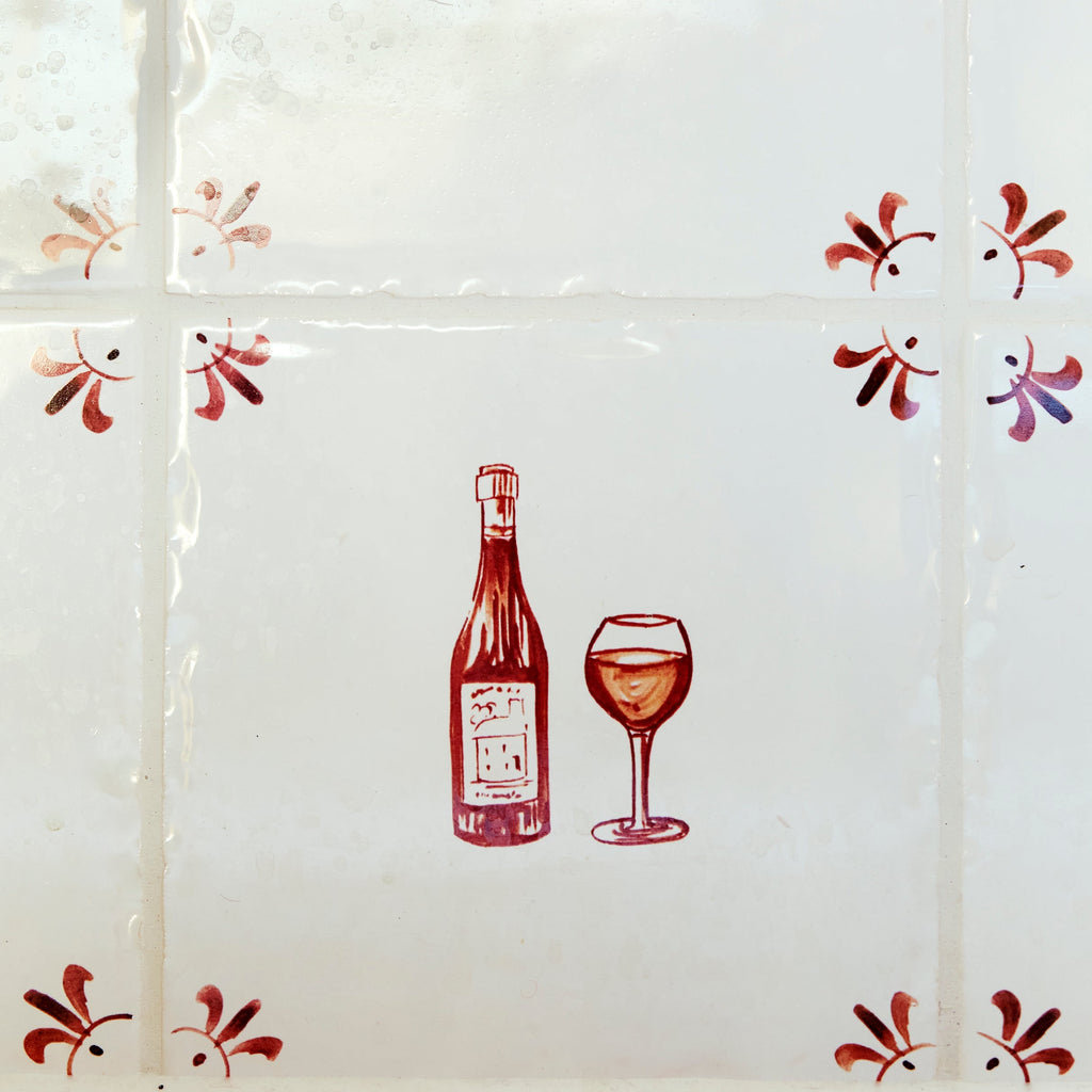 Red Wine Lovers Delft Tile