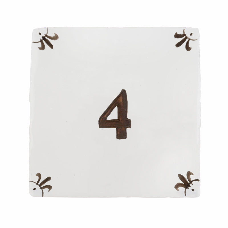 Number 4 Delft Tile