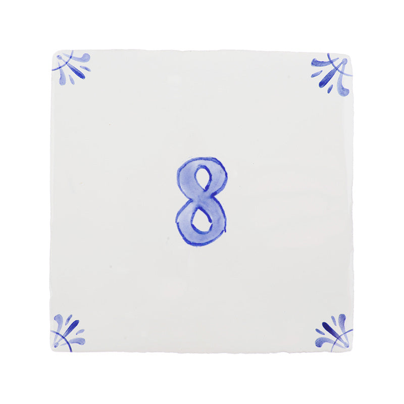 Number 8 Delft Tile