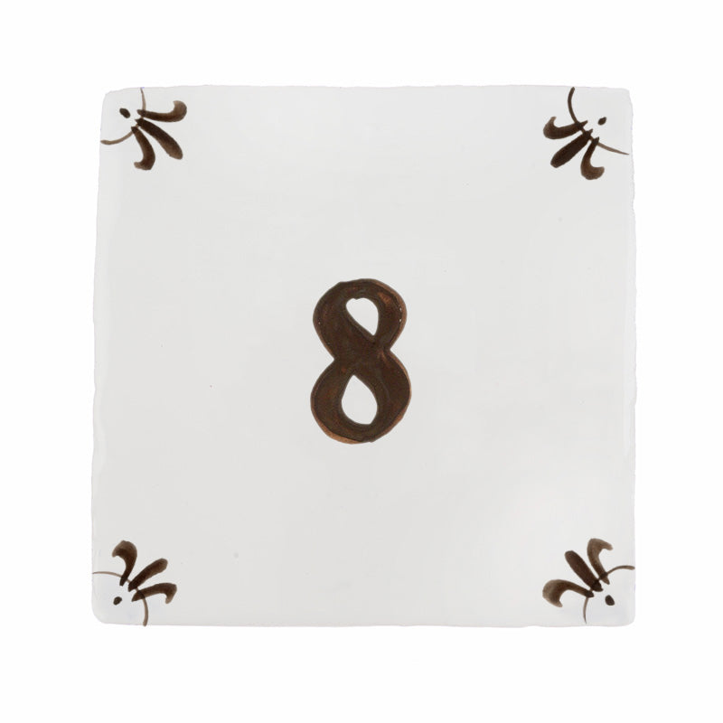 Number 8 Delft Tile