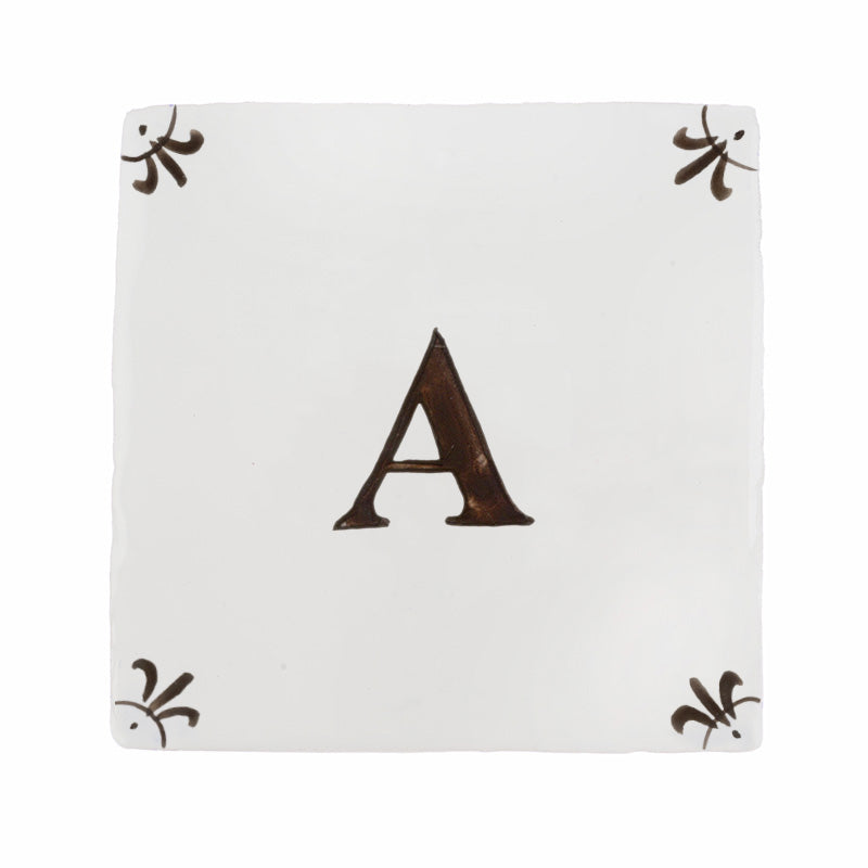 Alphabet A Delft Tile