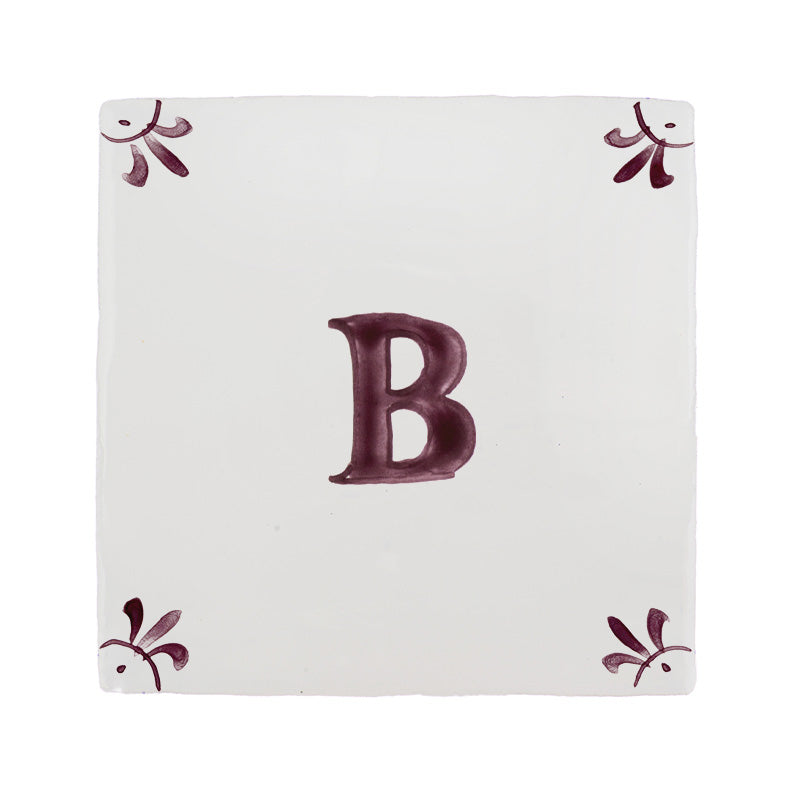 Alphabet B Delft Tile
