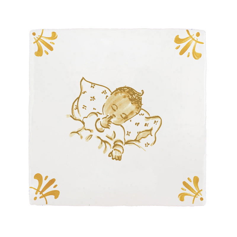 Sleeping Baby Delft Tile