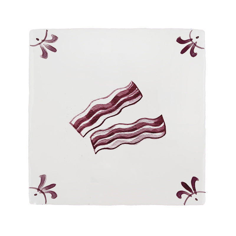 Bacon Slices Delft Tile