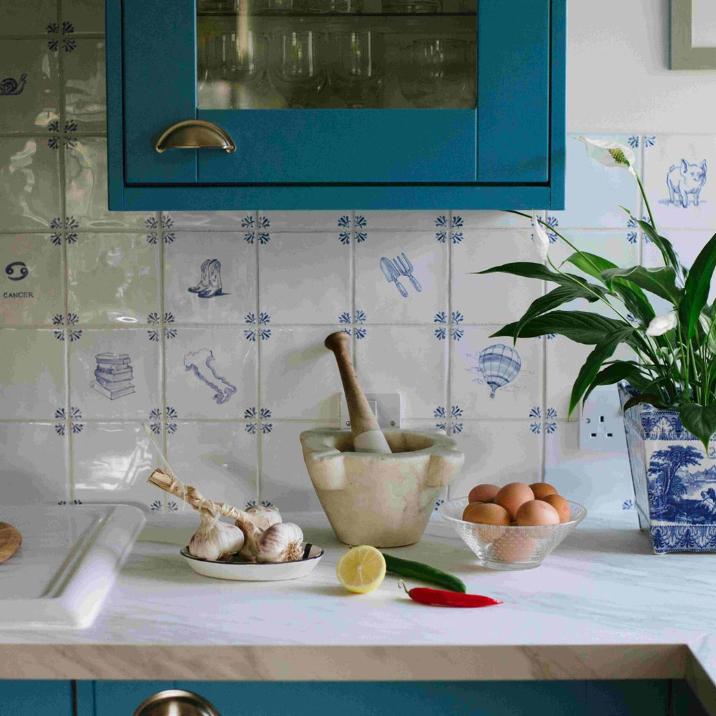 Cancer Delft Tile Blue