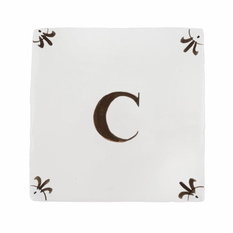 Alphabet C Delft Tile