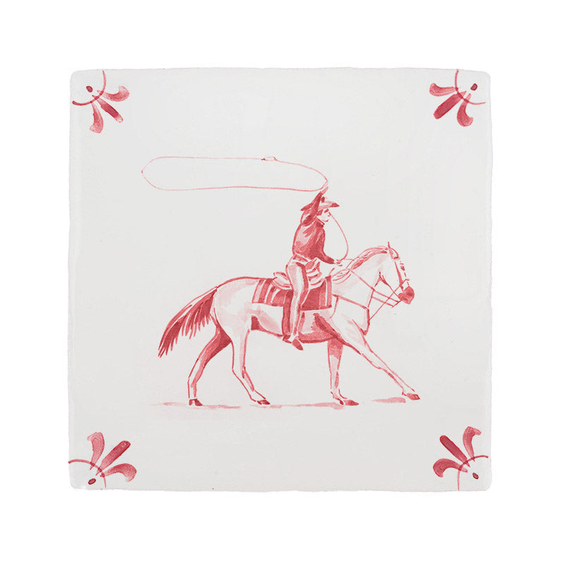 Cowboy Delft Tile