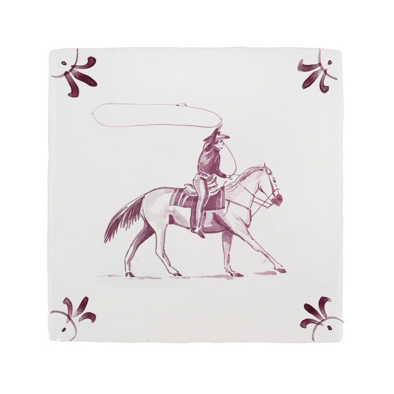 Cowboy Delft Tile