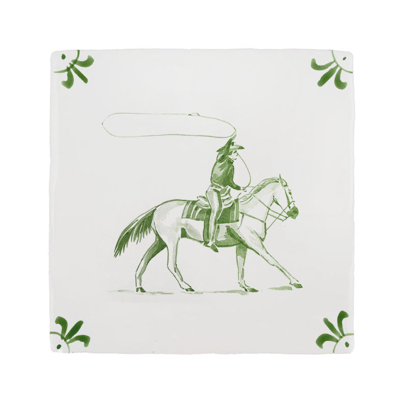 Cowboy Delft Tile