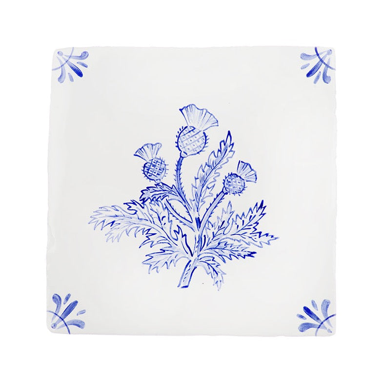 Thistles Delft Tile