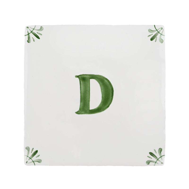 Alphabet D Delft Tile
