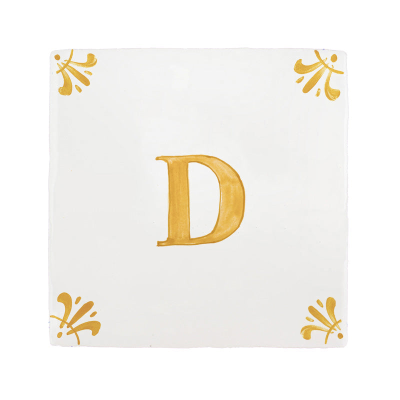 Alphabet D Delft Tile