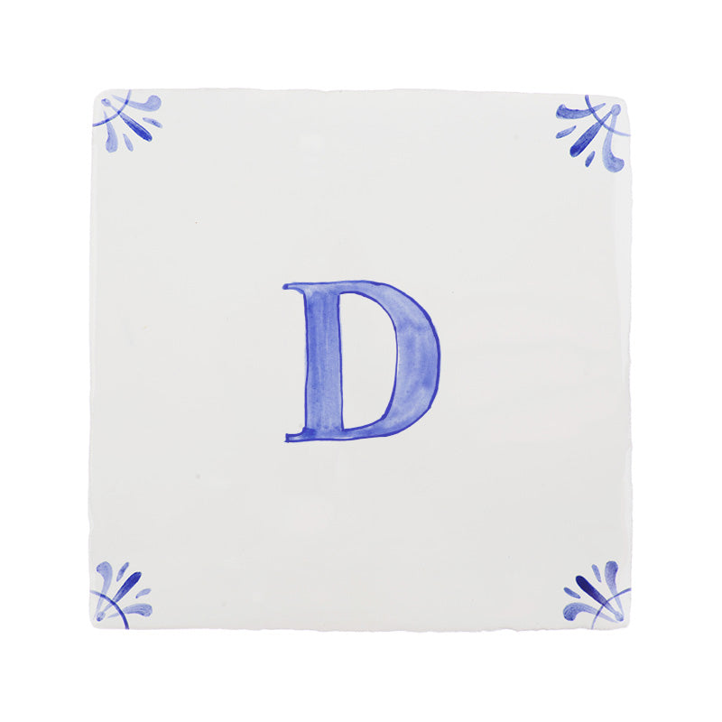 Alphabet D Delft Tile
