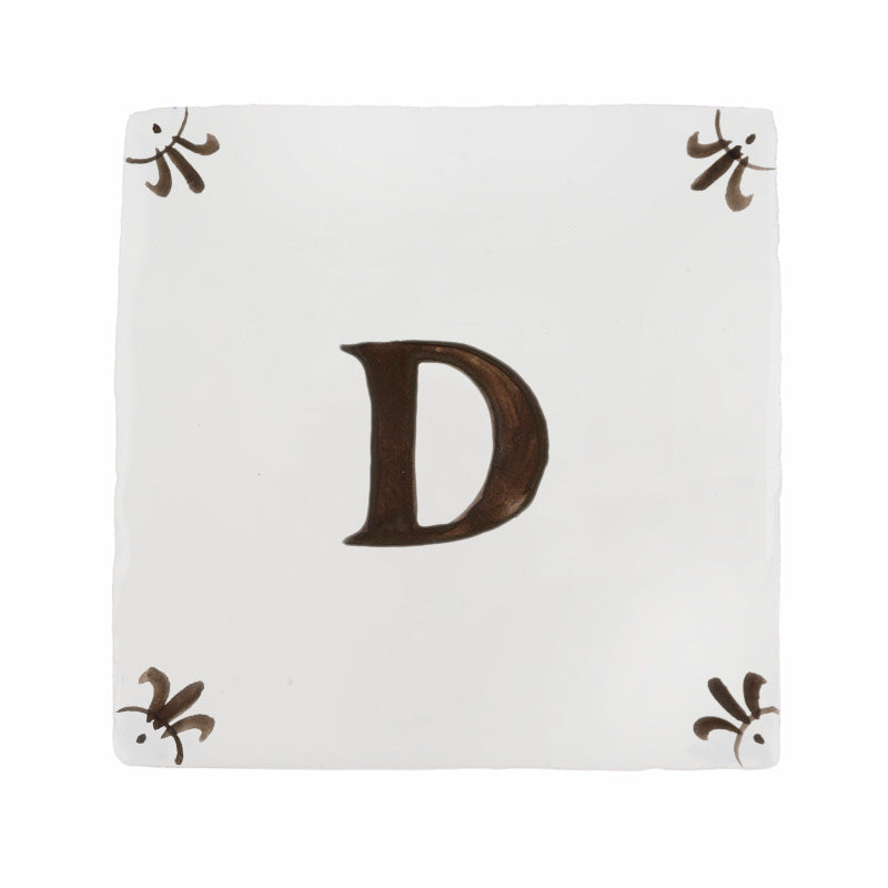 Alphabet D Delft Tile