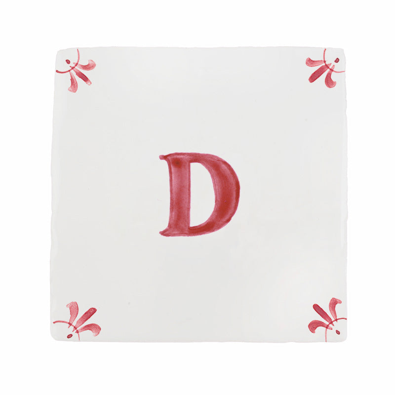 Alphabet D Delft Tile