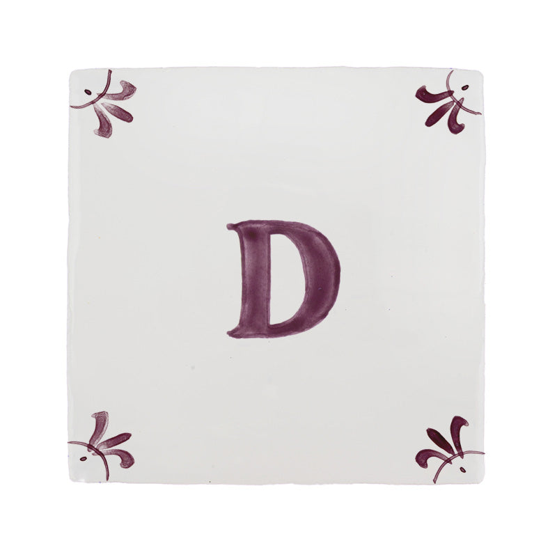 Alphabet D Delft Tile