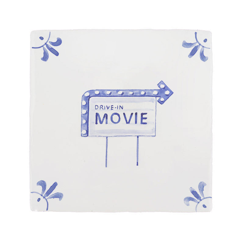 Drive In Movie Delft Tile