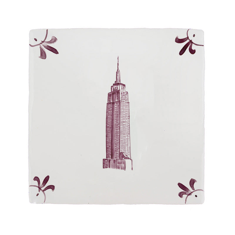 Empire State Building Delft Tile