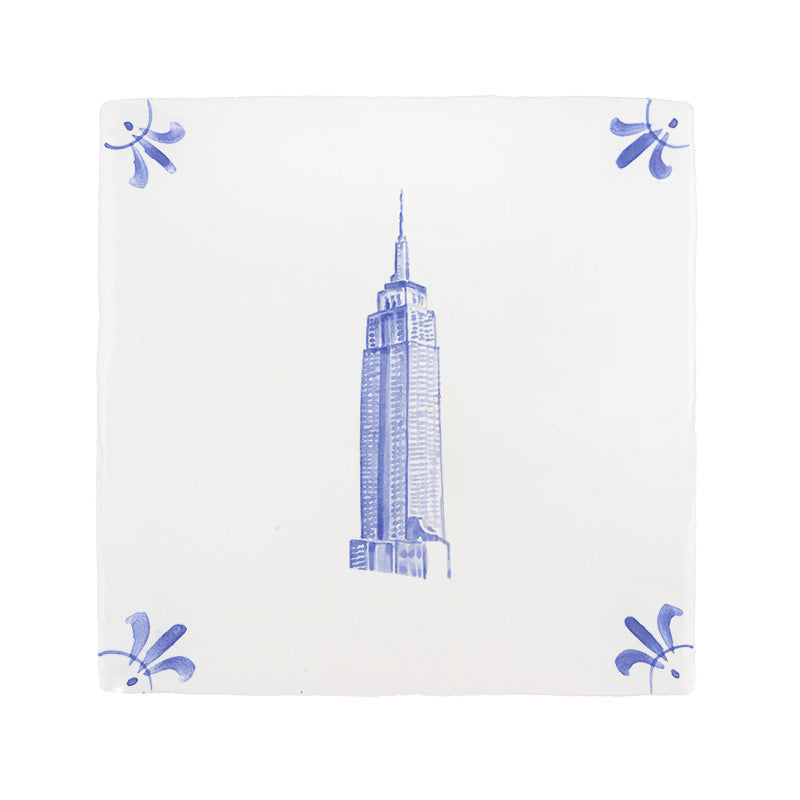 Empire State Building Delft Tile