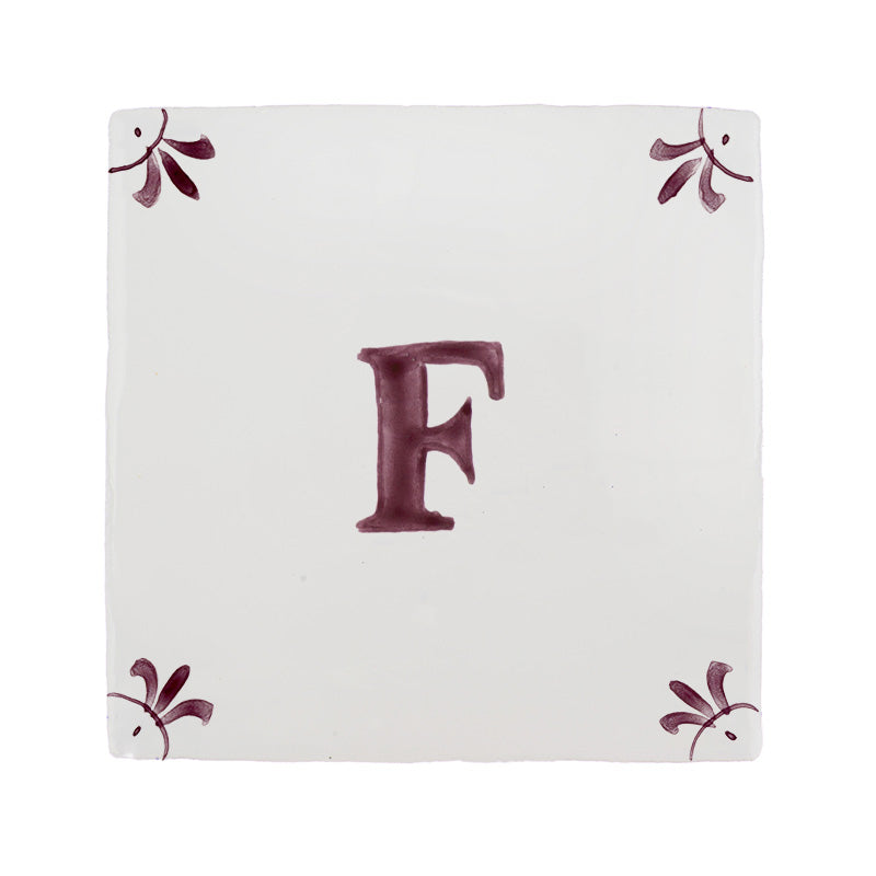 Alphabet F Delft Tile