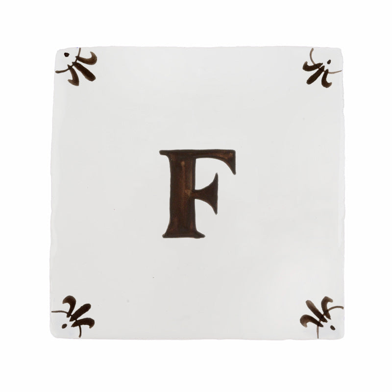 Alphabet F Delft Tile