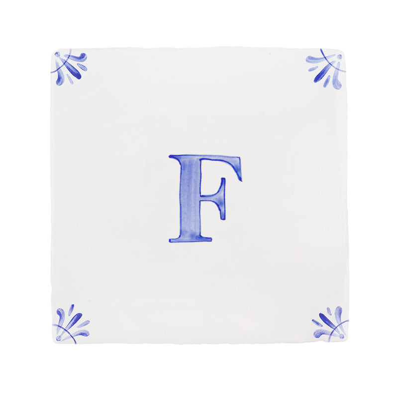 Alphabet F Delft Tile