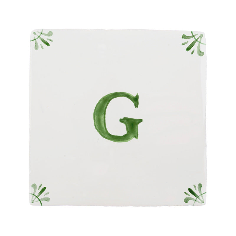 Alphabet G Delft Tile