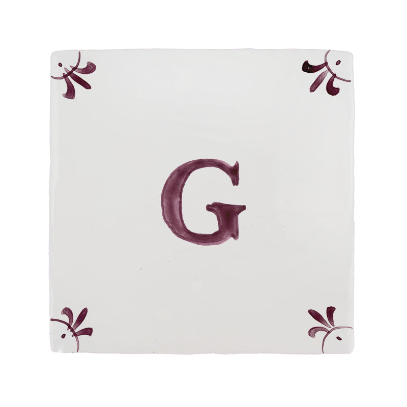 Alphabet G Delft Tile